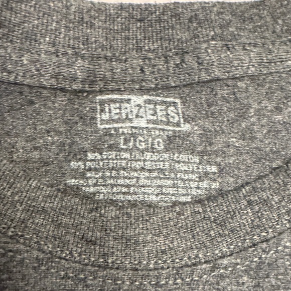 Jerzees large Men's gray/Black Long Sleeve Shirt - Picture 8 of 10